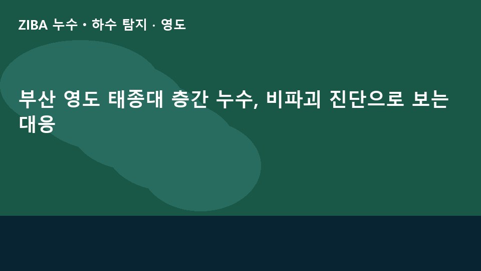 부산 영도 태종대 층간 누수, 비파괴 진단으로 보는 대응
