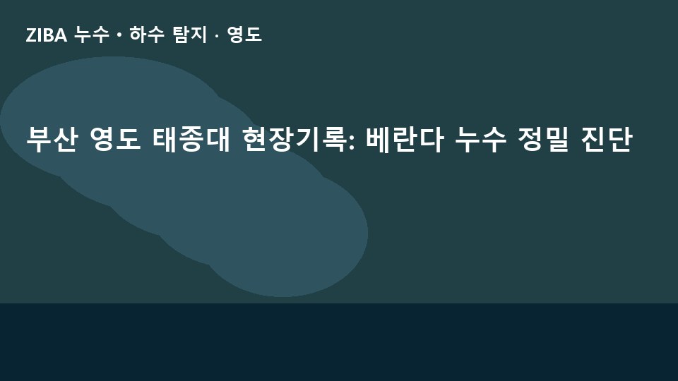 부산 영도 태종대 현장기록: 베란다 누수 정밀 진단