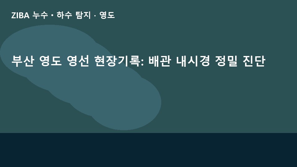 부산 영도 영선 현장기록: 배관 내시경 정밀 진단
